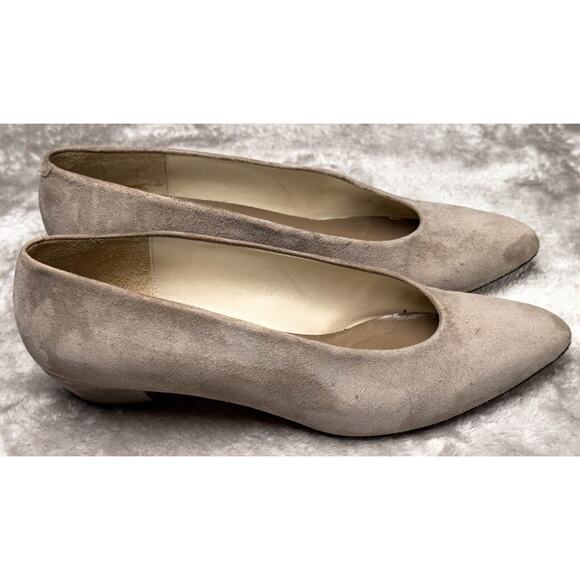 Evan Picone Vintage Tan Suede Leather Kitten Heels Pointed Toe Womens Size 7.5 - Picture 13 of 16